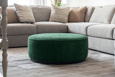 Green Boucle Ottoman W91xH36cm