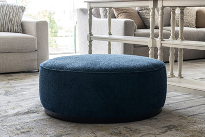 Navy Boucle Ottoman W91xH36cm