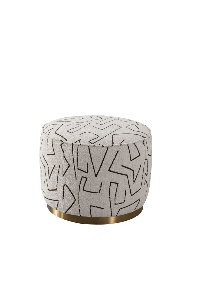 Pattern White Boucle Ottoman W55.5xH44cm