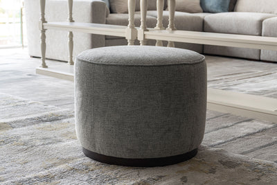 Grey Linen Ottoman W55.5xH44cm