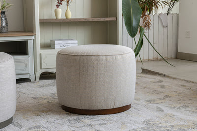 Beige Linen Ottoman W55.5xH44cm