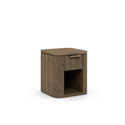 Rustic Haven Brown Oak One Drawer Nightstand