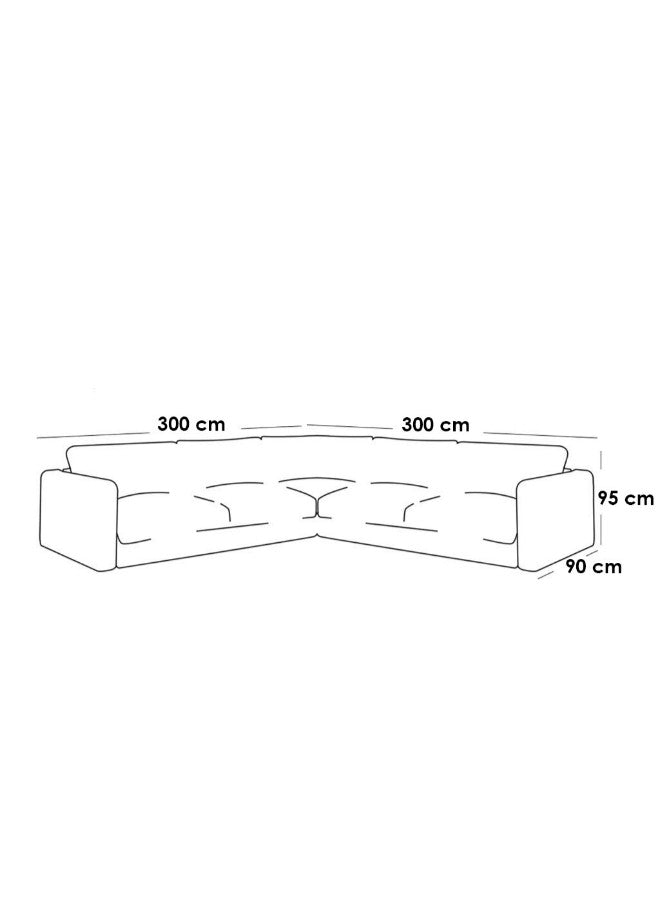 Alhome Corner sofa, size 300x300x95x90 cm - grey - AL-317