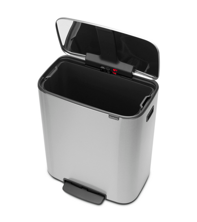 Brabantia Bo Pedal Bin with Inner Bucket 60L Matt Steel Fingerprint Proof