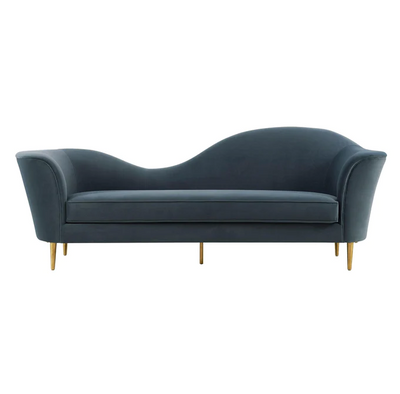 Plato Grey Velvet Sofa - Auction