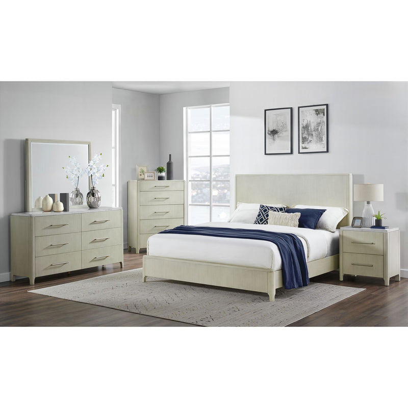 South Beach Light Grey Marbel King Bedroom Set