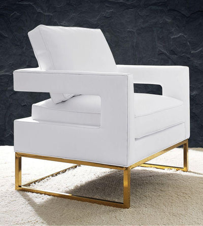 Avery White Leather Chair