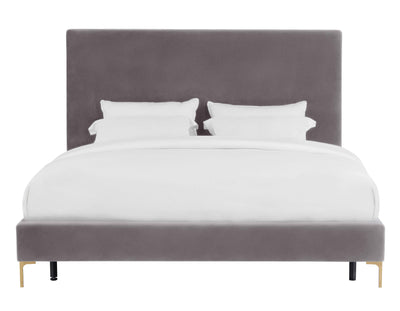 Delilah Grey Velvet Bed in Queen