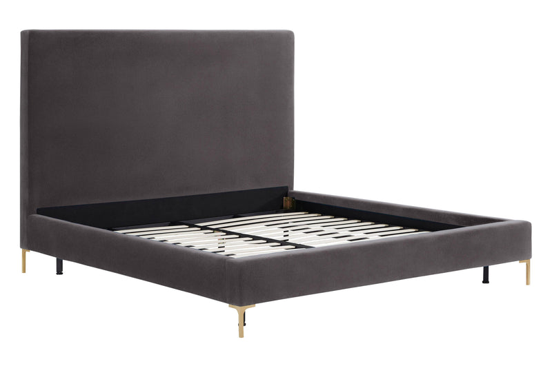 Delilah Grey Velvet Bed in Queen