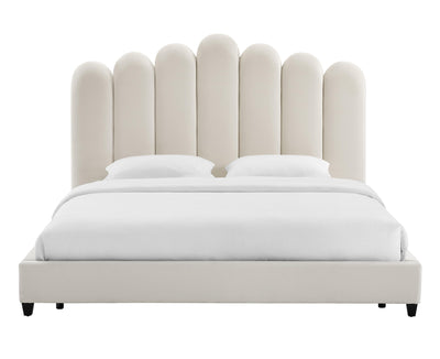 Celine Cream Velvet Bed in Queen