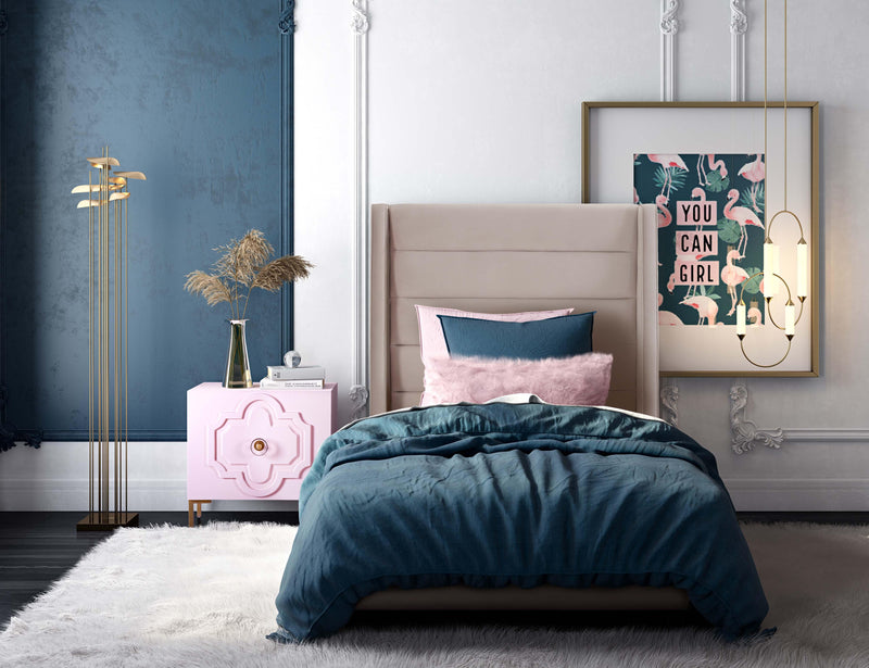 Koah Blush Velvet Bed in Twin