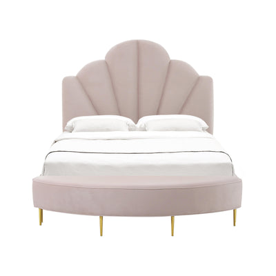 Bianca Blush Velvet Bed in Full