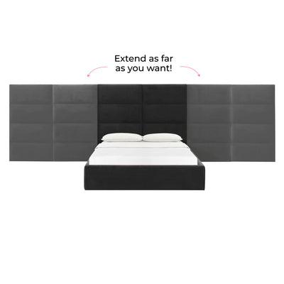 Eliana Black Velvet King Bed