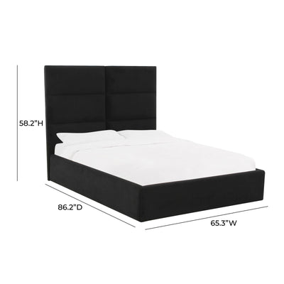 Eliana Black Velvet Queen Bed