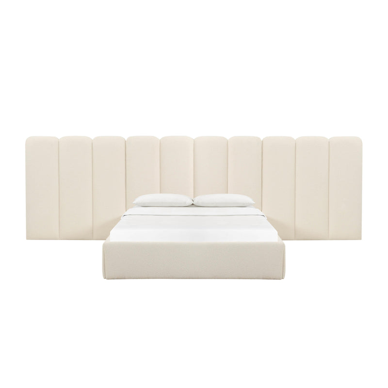 Palani Cream Boucle King Bed with Wings