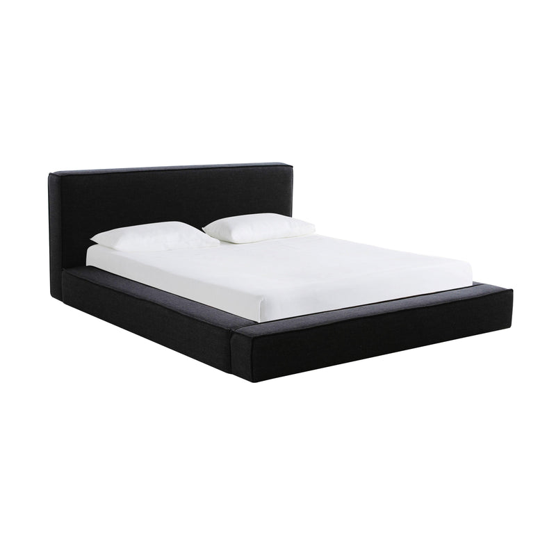 Olafur Black Linen King Bed