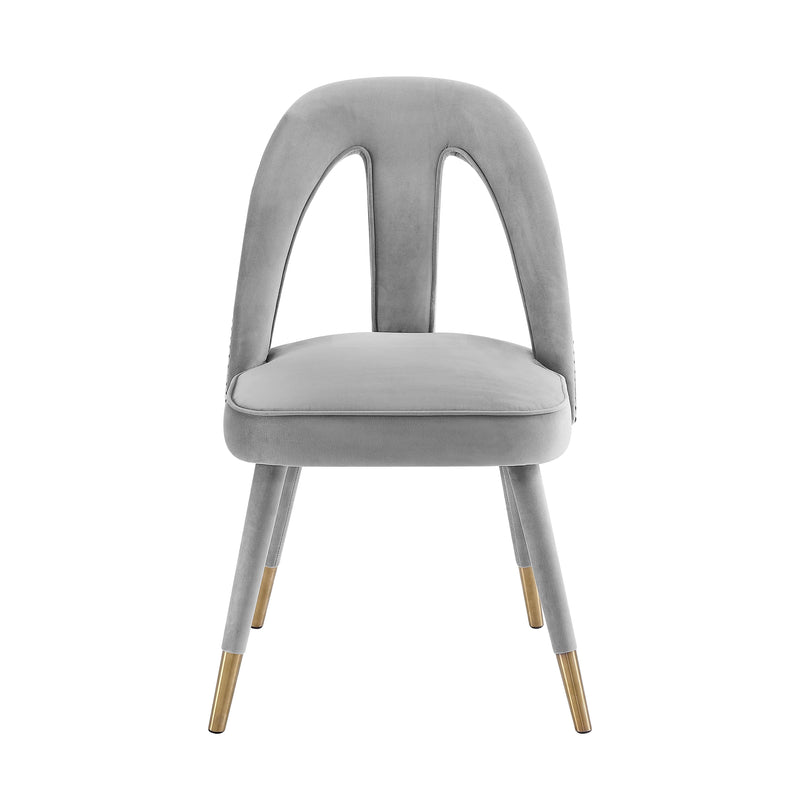 Petra Light Grey Velvet Side Chair