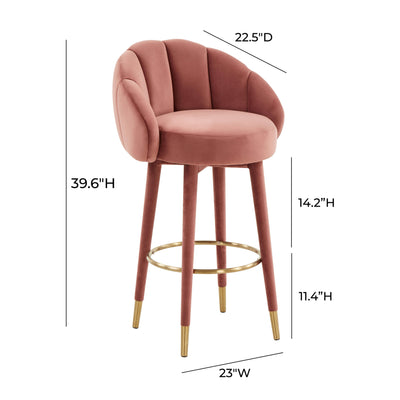 Myla Salmon Swivel Bar Stool