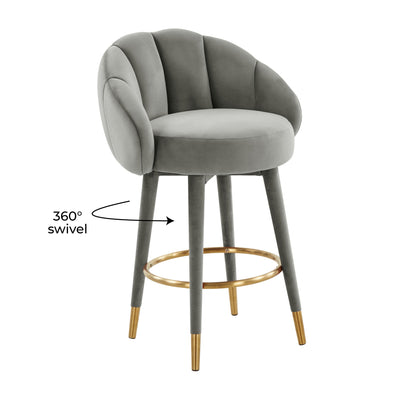 Myla Light Grey Swivel Counter Stool