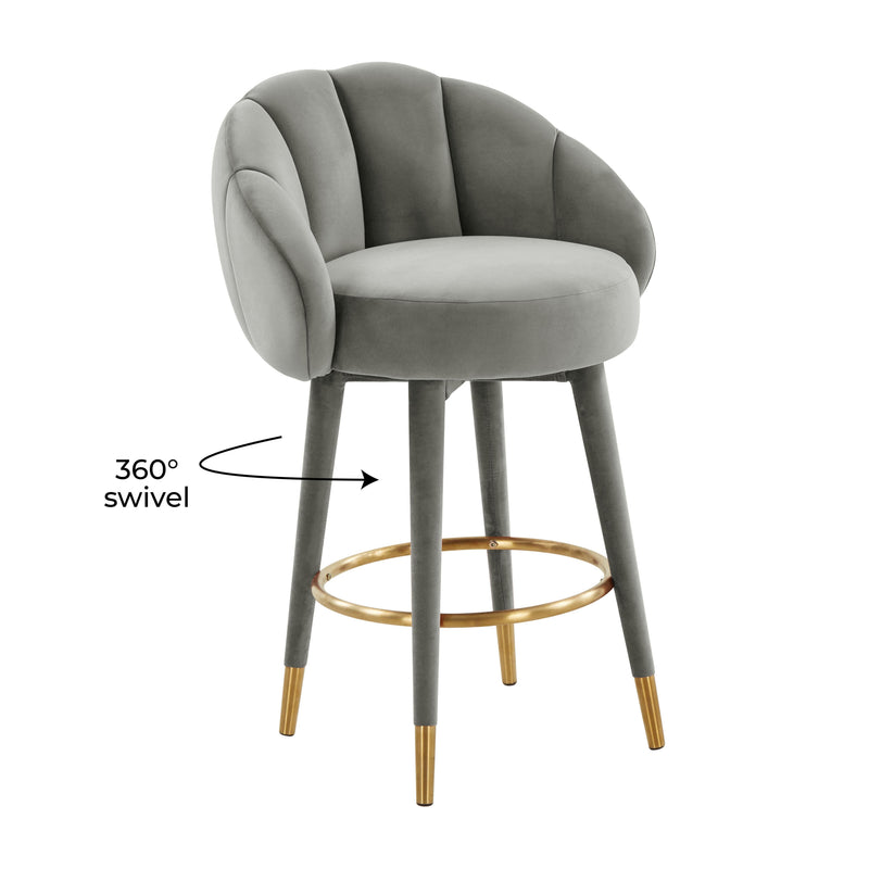 Myla Light Grey Swivel Counter Stool