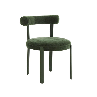 Margaret Forest Green Performance Chenille Bolster Back Dining Chair