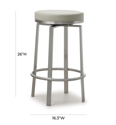 Pratt Grey Steel Counter Stool - Set of 2