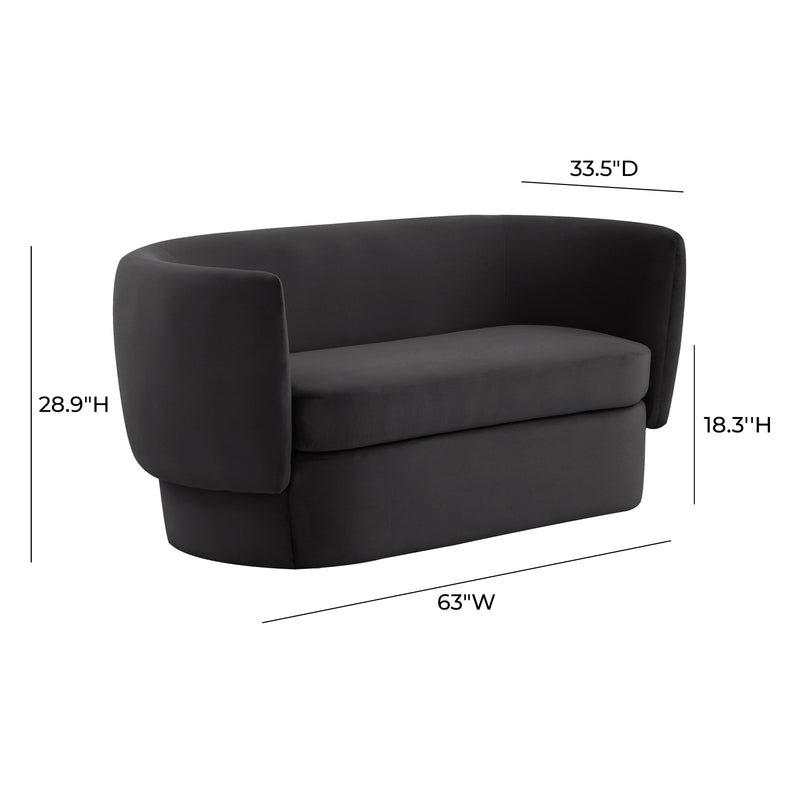 Isabella Black Velvet Loveseat