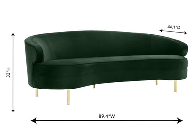 Baila Green Velvet Loveseat