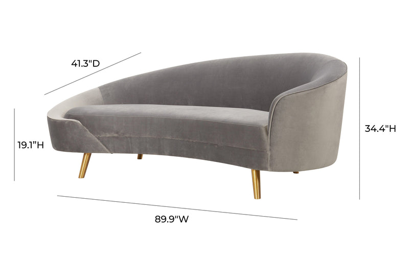 Cleopatra Grey Velvet Sofa (6578937135200)