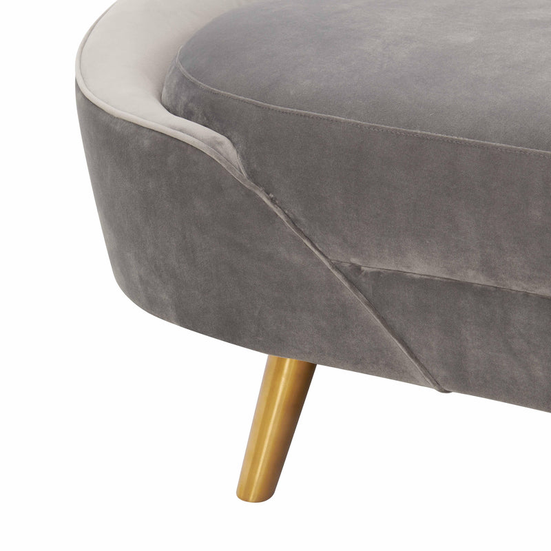 Cleopatra Grey Velvet Sofa- Auction