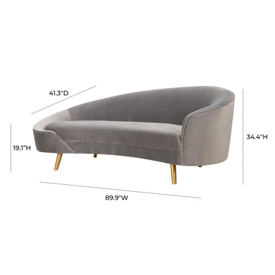 Cleopatra Grey Velvet Sofa- Auction