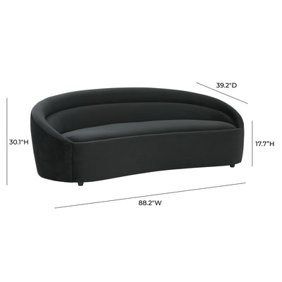 Ellison Black Velvet Sofa