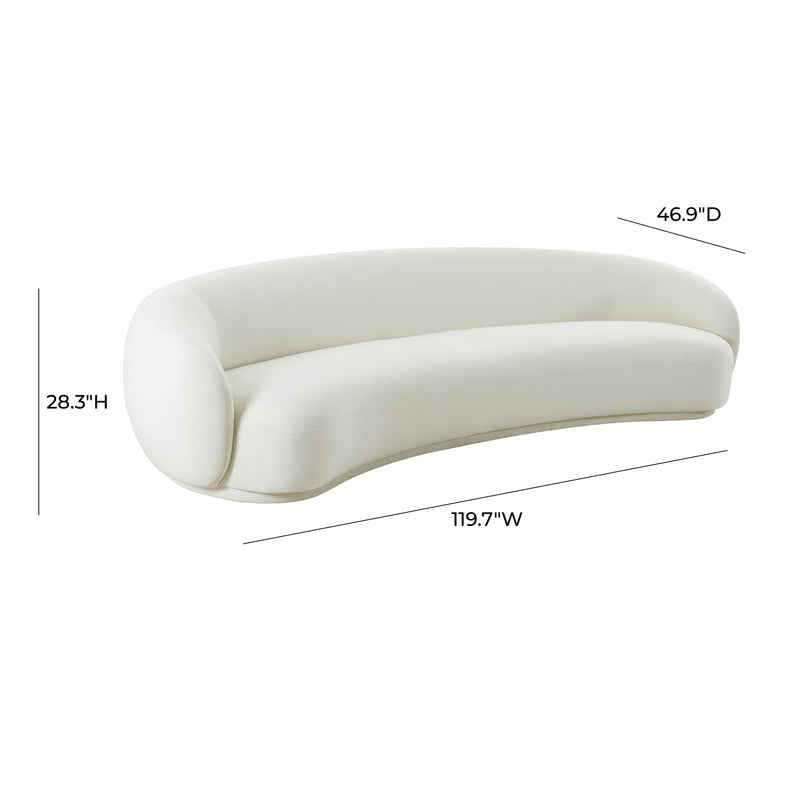 Kendall Cream Velvet 120 Inch Sofa