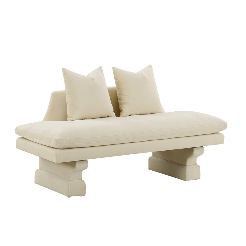 Hyde Champagne Velvet Pedestal Sofa