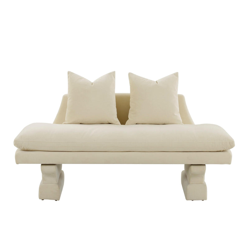 Hyde Champagne Velvet Pedestal Sofa