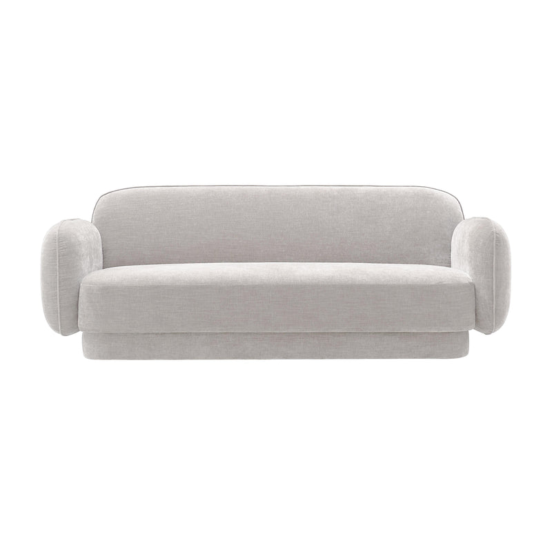 Kandor Stone Grey Textured Velvet Sofa