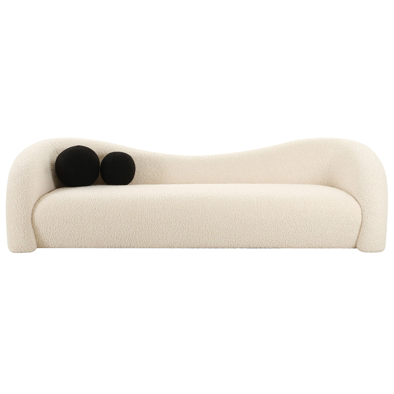 Leonie Beige Faux Shearling Sofa 