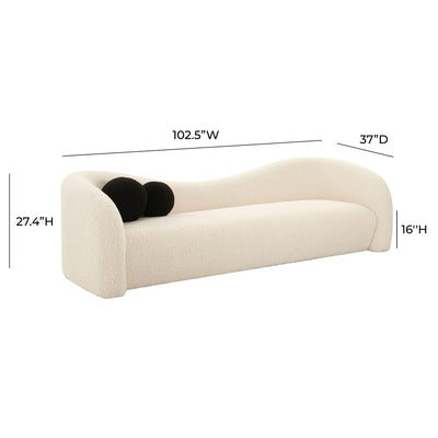 Leonie Beige Faux Shearling Sofa 