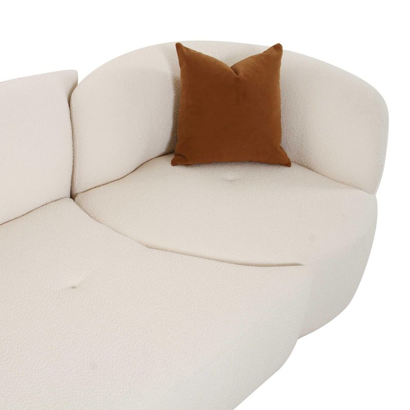 Fickle Cream Boucle 2-Piece Modular LAF Sofa