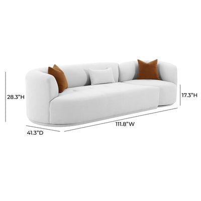 Fickle Grey Velvet 2-Piece Modular LAF Sofa