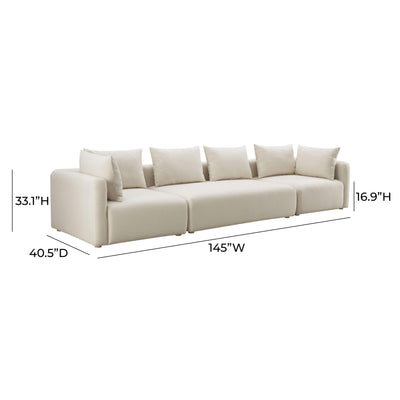 Hangover Cream Performance Linen 145 Long Sofa