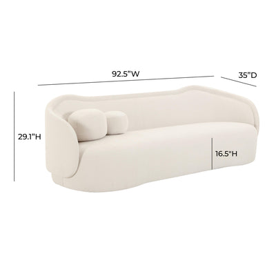 Circe Cream Textured Velvet Sofa 