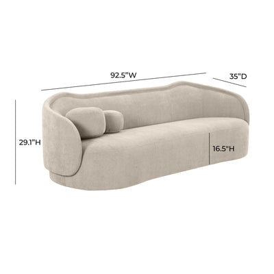 Circe Taupe Textured Velvet Sofa 