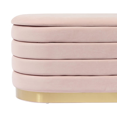 Lillian Blush Velvet Storage Bench