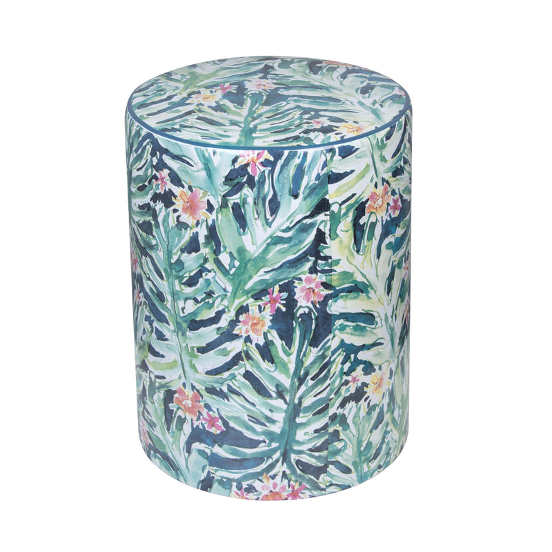 Taurus Ceramic Stool in Garden Print