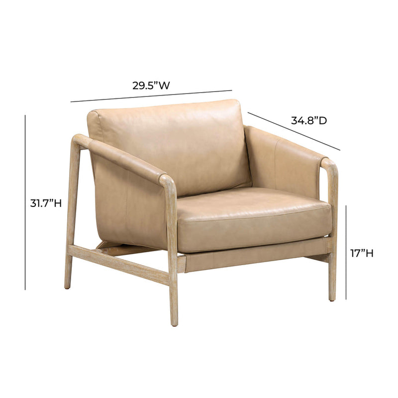 Chakka Tan Genuine Leather Accent Chair 