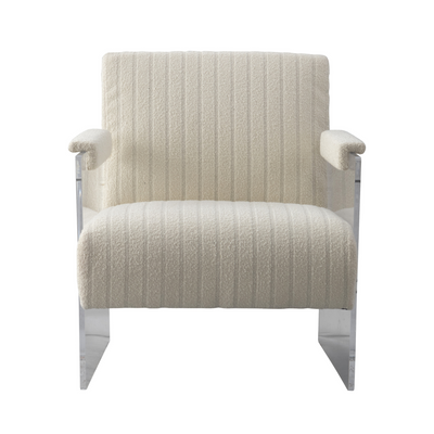 Acrylic Sides cream accent chair