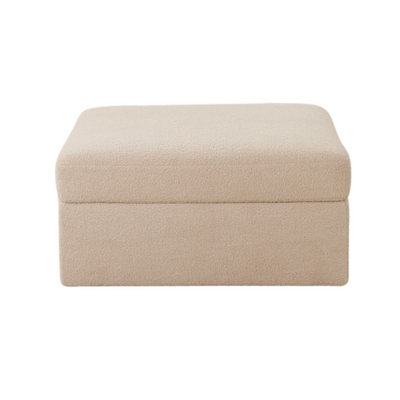 Teddy beige boucle ottoman