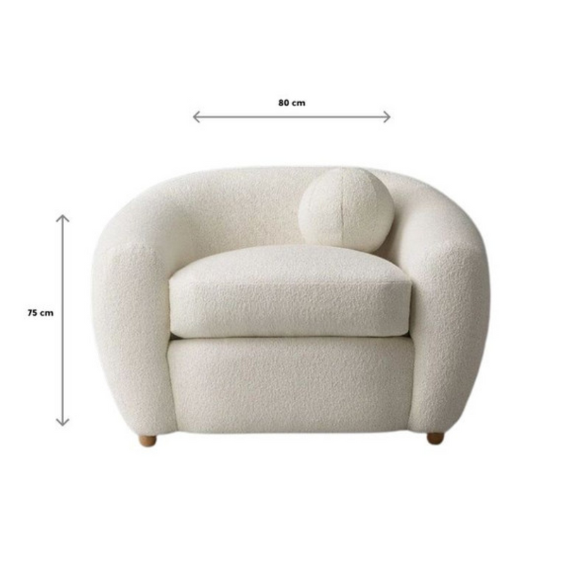 Nizak -off- white Modern single sofa