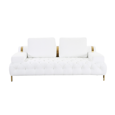 Tufting White Loveseat